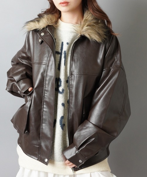 SPINNS（スピンズ） コート アウター ガーリーもクールもOK！2WAY合皮