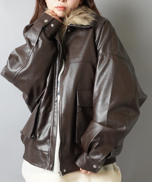 SPINNS（スピンズ） コート アウター ガーリーもクールもOK！2WAY合皮