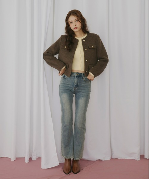 Olu.（オルドット） ジャケット ノーカラージャケット ゴールドボタン