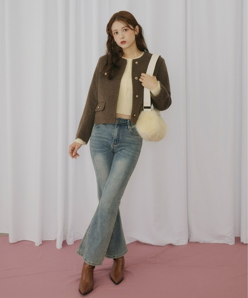 Olu.（オルドット） ジャケット ノーカラージャケット ゴールドボタン