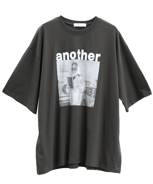 「ISOOK」 半袖Tシャツ FREE チャコールグレー レディース_画像3