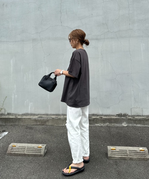 「ISOOK」 半袖Tシャツ FREE チャコールグレー レディース_画像8