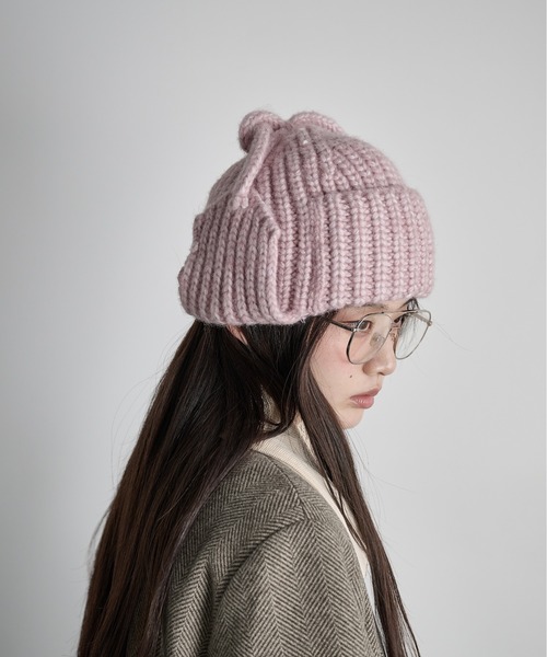 THE Yon ニット帽 ニットキャップ 畦編みフライトニットキャップ