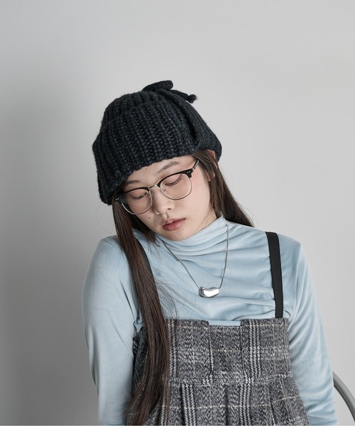 THE Yon ニット帽 ニットキャップ 畦編みフライトニットキャップ
