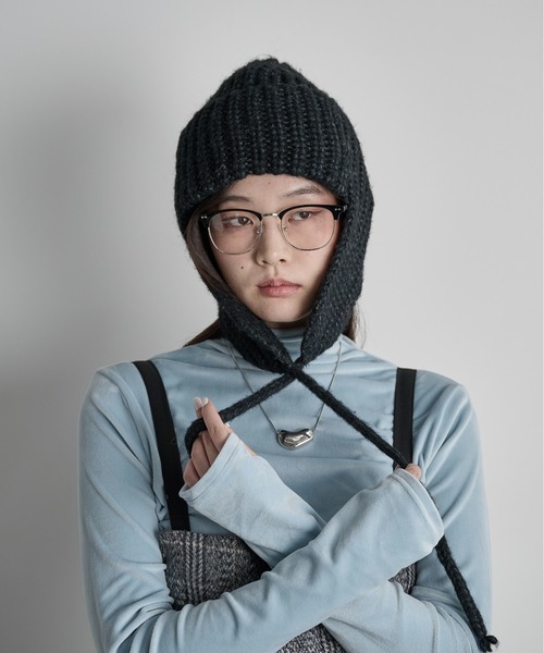 THE Yon ニット帽 ニットキャップ 畦編みフライトニットキャップ