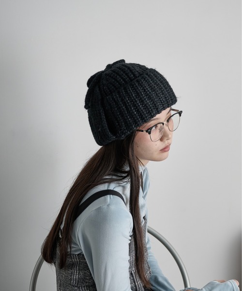 THE Yon ニット帽 ニットキャップ 畦編みフライトニットキャップ