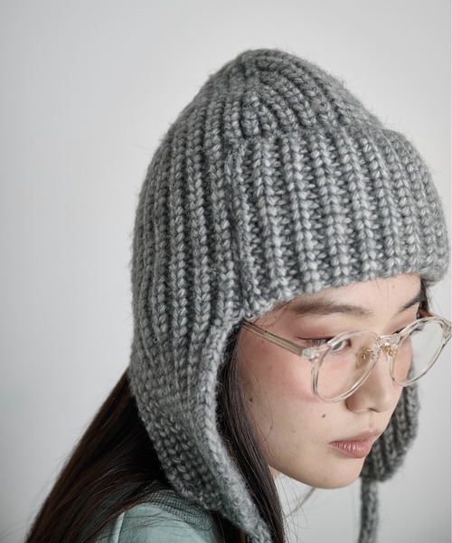 THE Yon ニット帽 ニットキャップ 畦編みフライトニットキャップ