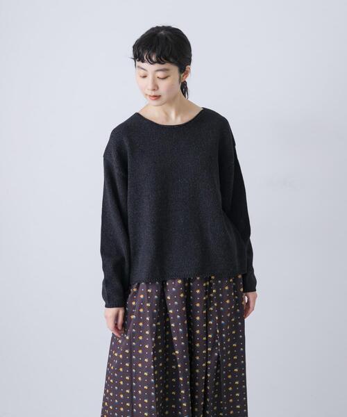 かぐれ ニット セーター テープヤーンボートネックニット レディース