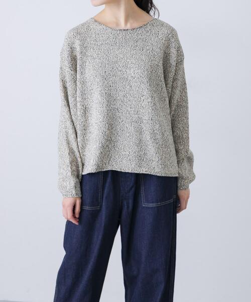 【新品】かぐれ　テープヤーンボートネックニット　ライトベージュ　2025AW かぐれ ニット セーター テープヤーンボートネックニット レディース