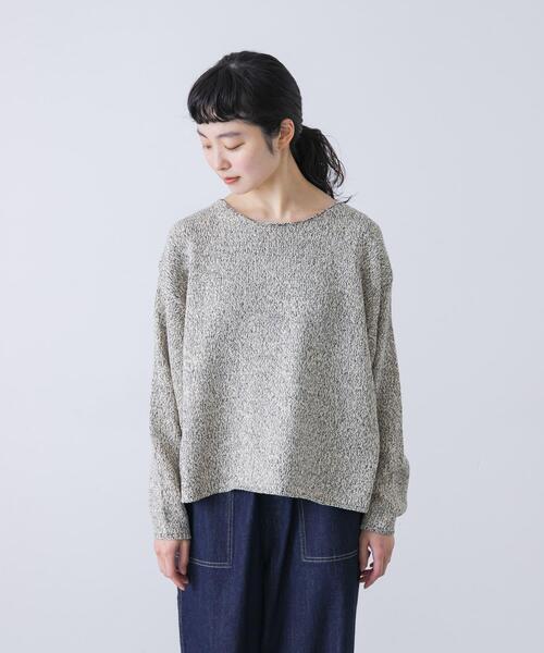 新品　かぐれ　今季　2025秋冬　テープヤーンボートネックニット　ライトベージュ かぐれ ニット セーター テープヤーンボートネックニット レディース