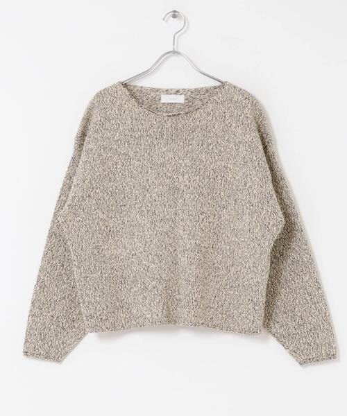 新品　かぐれ　今季　2025秋冬　テープヤーンボートネックニット　ライトベージュ かぐれ ニット セーター テープヤーンボートネックニット レディース