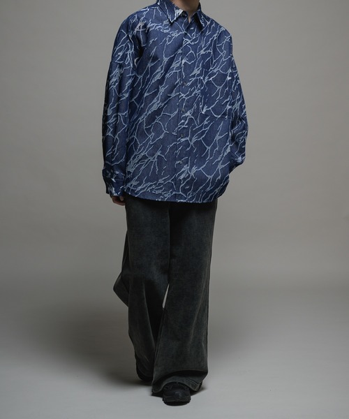 Casper John（キャスパージョン） 長袖シャツ SMALL ネイビー メンズ