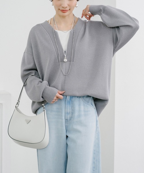 Emma Taylor（エマテイラー） tシャツ 「春ニット」フロント2wayニット
