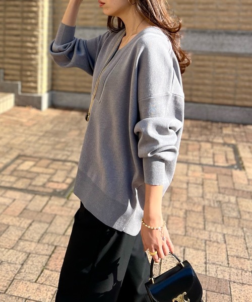 Emma Taylor（エマテイラー） tシャツ 「春ニット」フロント2wayニット