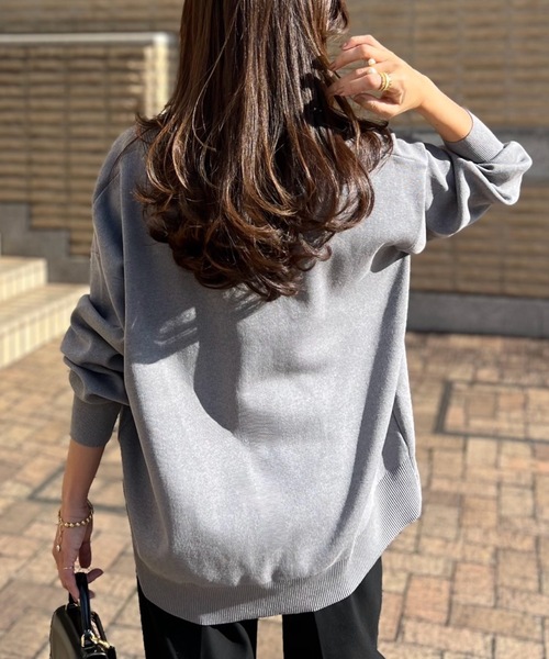 Emma Taylor（エマテイラー） tシャツ フロント2wayニットVネックプル