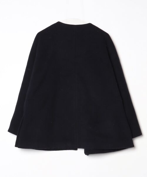 IENA（イエナ） ノーカラーコート 38 ネイビー レディース : ZOZOTOWN