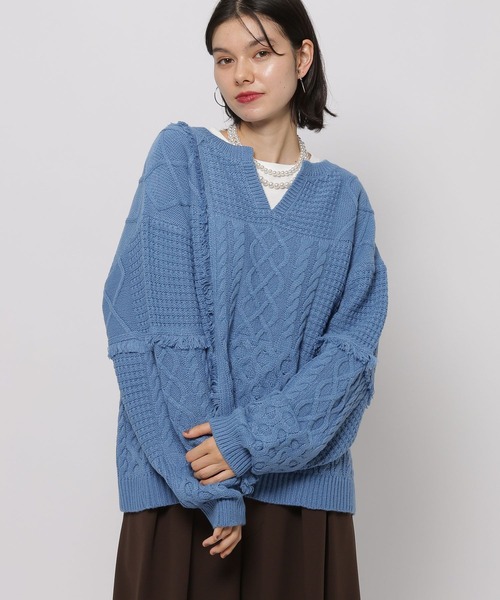 niko and…（ニコアンド） ニット セーター ケーブルニットプルオーバー