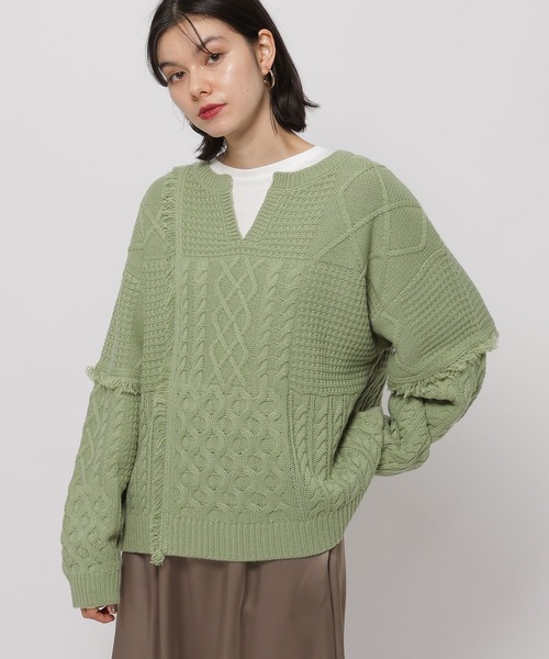 niko and…（ニコアンド） ニット セーター ケーブルニットプルオーバー