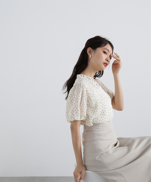 「N.（N. Natural Beauty Basic）」 半袖ブラウス MEDIUM イエロー レディース_画像4
