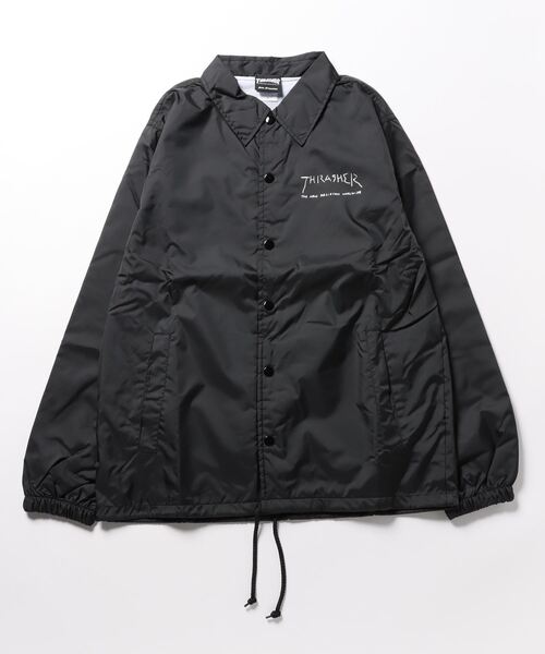 【美品】THRASHER コーチジャケット ブラック THRASHER」 コーチジャケット MEDIUM ブラック メンズ