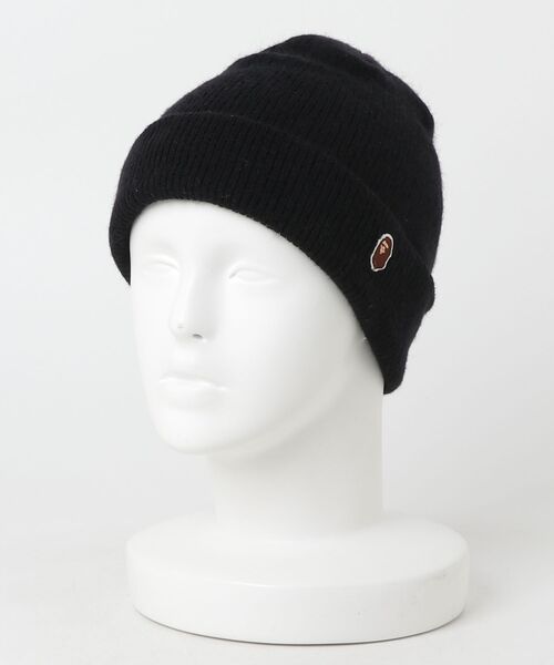 BAPE ニット帽 黒 A BATHING APE（アベイシングエイプ） ニットキャップ - ブラック