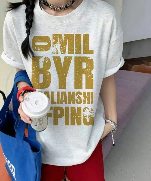 SEU tシャツ 半袖 ヴィンテージロゴプリント オーバーサイズTシャツ