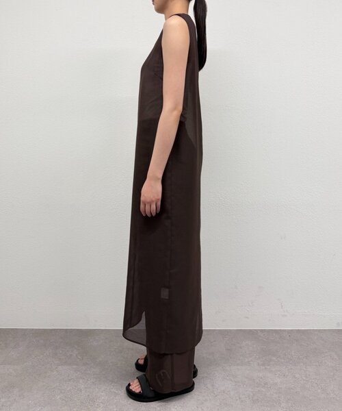 ラウンジドレスノースリーブ ロングワンピース ブラックM size新品未使用 Loungedress（ラウンジドレス） ワンピース 「JAPAN MADE」シアー