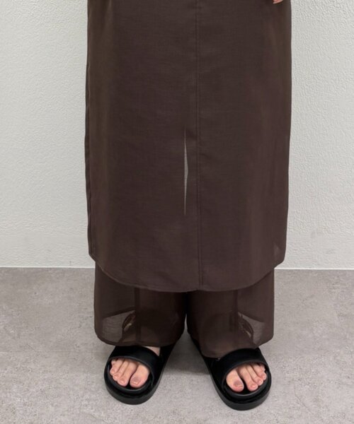 ラウンジドレスノースリーブ ロングワンピース ブラックM size新品未使用 Loungedress（ラウンジドレス） ワンピース 「JAPAN MADE」シアー