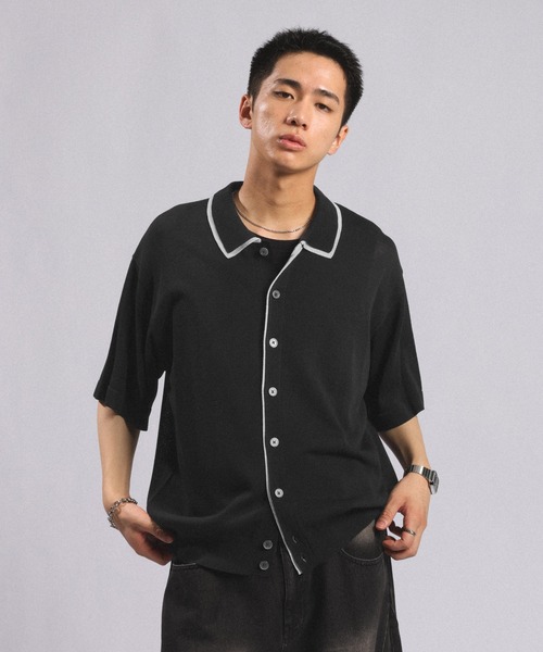 RAGEBLUE（レイジブルー） tシャツ COLOR BLOCK KNIT SHIRT/バイカラー