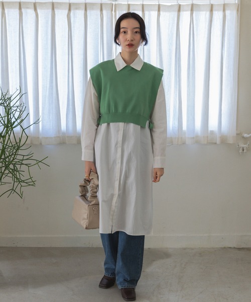 ワンピース サイドスリットロングシャツワンピース : ZOZOTOWN