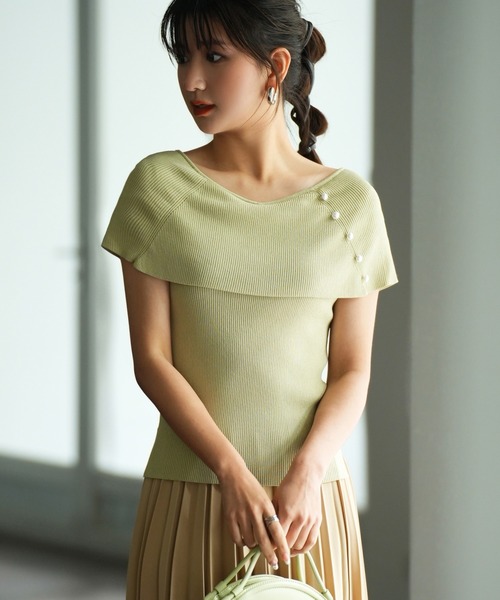 【2点セット】ケープ付きクルーネックニット ボウタイケープ袖ニット/MM528306 – MISCH MASCH|31 Sons de mode