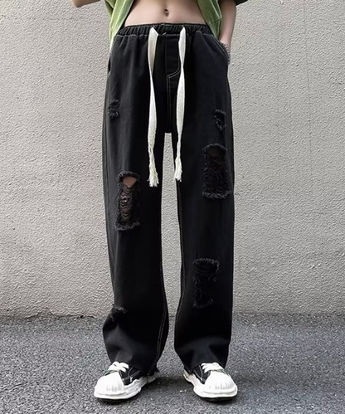 MGV ジーンズ クラッシュカットオフデニム メンズ レディース