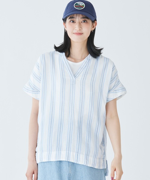 【関税込】 半袖 Tシャツ - ガーゼ ホワイト L.L.Bean｜クラウド・ガーゼ・シャツ、半袖 ジャパン・フィット
