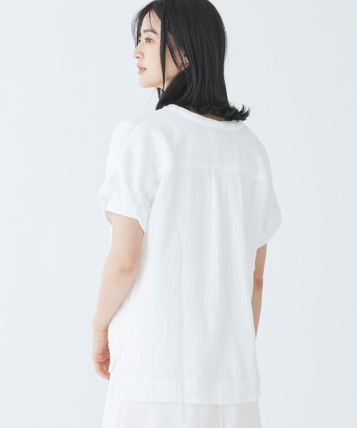 【関税込】 半袖 Tシャツ - ガーゼ ホワイト L.L.Bean tシャツ クラウド・ガーゼ・シャツ、半袖 ジャパン