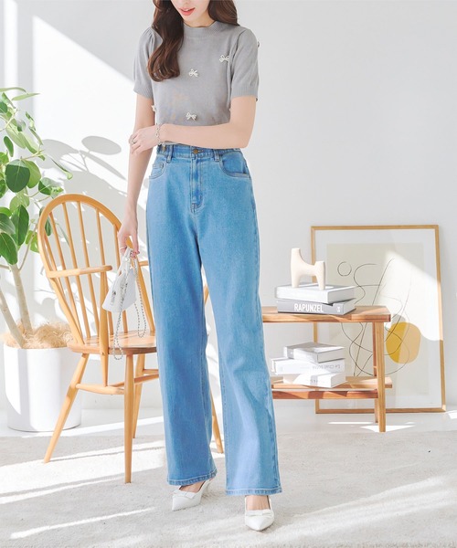 URCH ウエストゴムデニムパンツ KOBE LETTUCE ジーンズ デニム デニムパンツ 内緒のウエストゴム