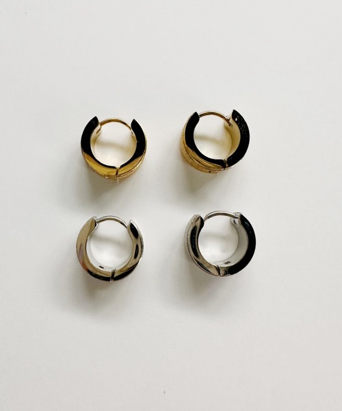 sowang ピアス 「ステンレス」グリッターフープピアス