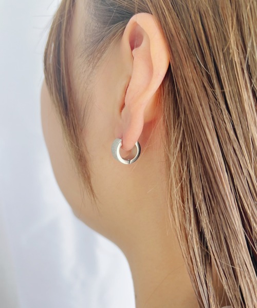 sowang ピアス 「ステンレス」グリッターフープピアス