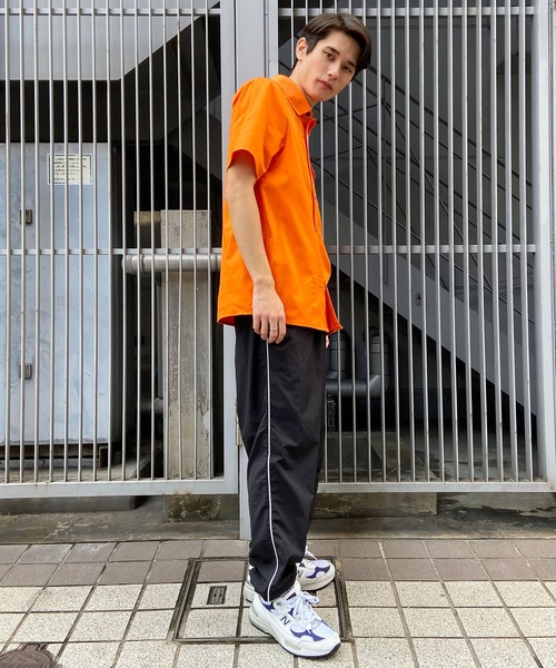 【美品】VOLCOM 半袖シャツ オレンジ M VOLCOM シャツ VOLCOM/ボルコム 半袖 ワークシャツ バック