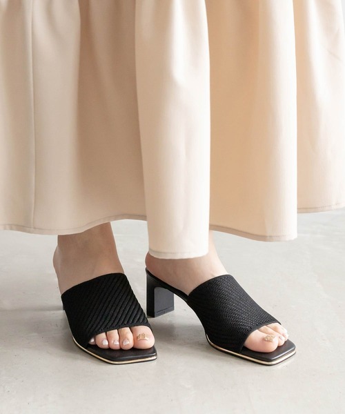 RANDA ニットミュールサンダル RANDA サンダル 「SUSTAINABLE」ニットミュールサンダル