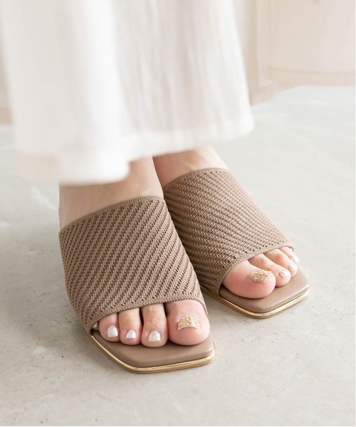 RANDA ニットミュールサンダル RANDA サンダル 「SUSTAINABLE」ニットミュールサンダル