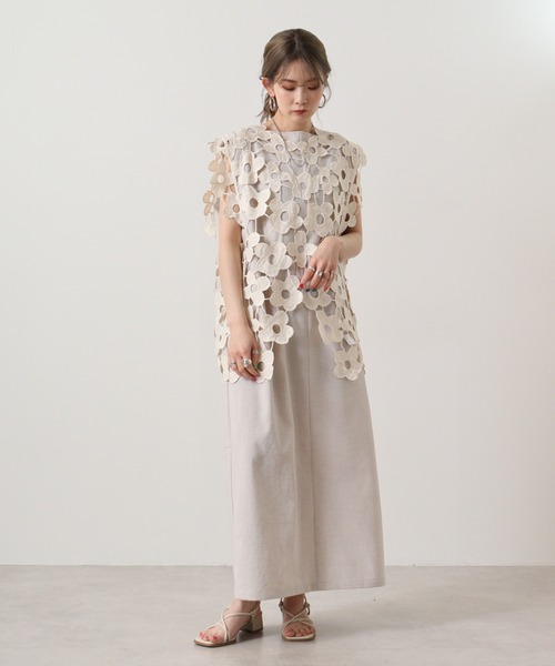 ☆美品☆KANEKO ISAO高級レース ベスト・ジレ フリルリボンF