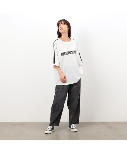 メンズ Tシャツ メタル クルーネック ドロップショルダー a1196 CALEE - DROP SHOULDER 