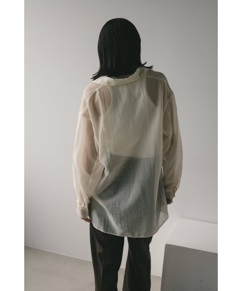 ブラウス シャツ 「セットアップ対応」シアースリットスリーブボイルシャツ レディース STYLEMIXER ブラウス シャツ スリットスリーブシアーシャツ