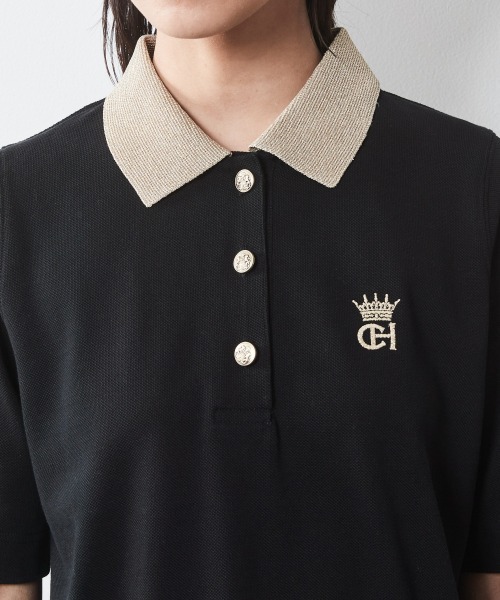 CHIC STYLE ポロシャツ ポロ 「大きいサイズ」5分袖コンパクト