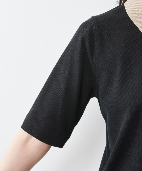 CHIC STYLE ポロシャツ ポロ 「大きいサイズ」5分袖コンパクト