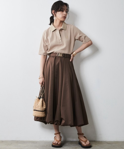 CHIC STYLE ポロシャツ ポロ 「大きいサイズ」5分袖コンパクト