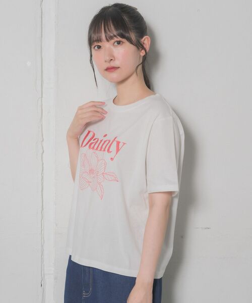RETROGIRL tシャツ 「2サイズ展開」花刺繍TEE レディース