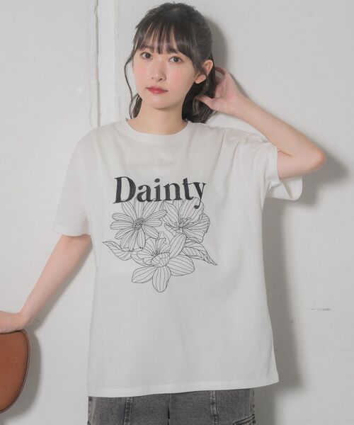 RETROGIRL tシャツ 「2サイズ展開」花刺繍TEE レディース