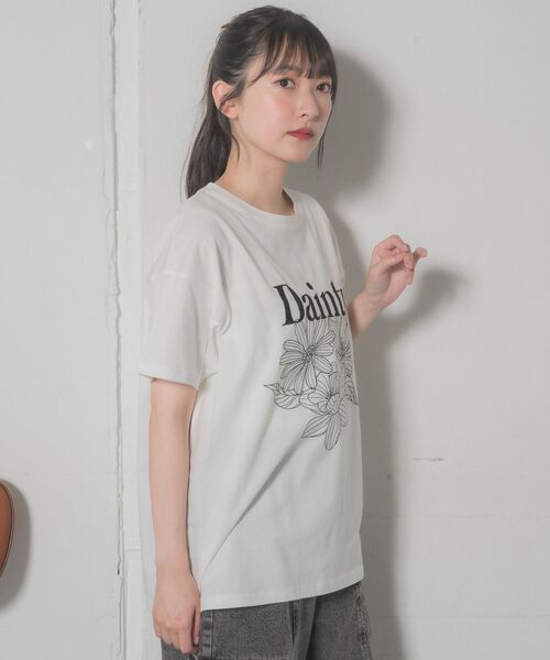 RETROGIRL tシャツ 「2サイズ展開」花刺繍TEE レディース