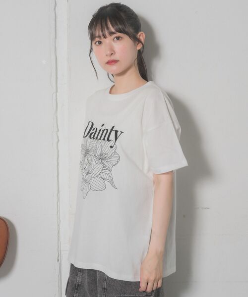 RETROGIRL tシャツ 「2サイズ展開」花刺繍TEE レディース